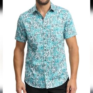 Robert Graham Downing Cotton Stretch Satin Paisley Classic Fit Button Down Shirt